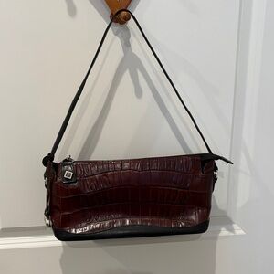 Vintage Brighton Brown Crocodile leather Pattern Belt Bag